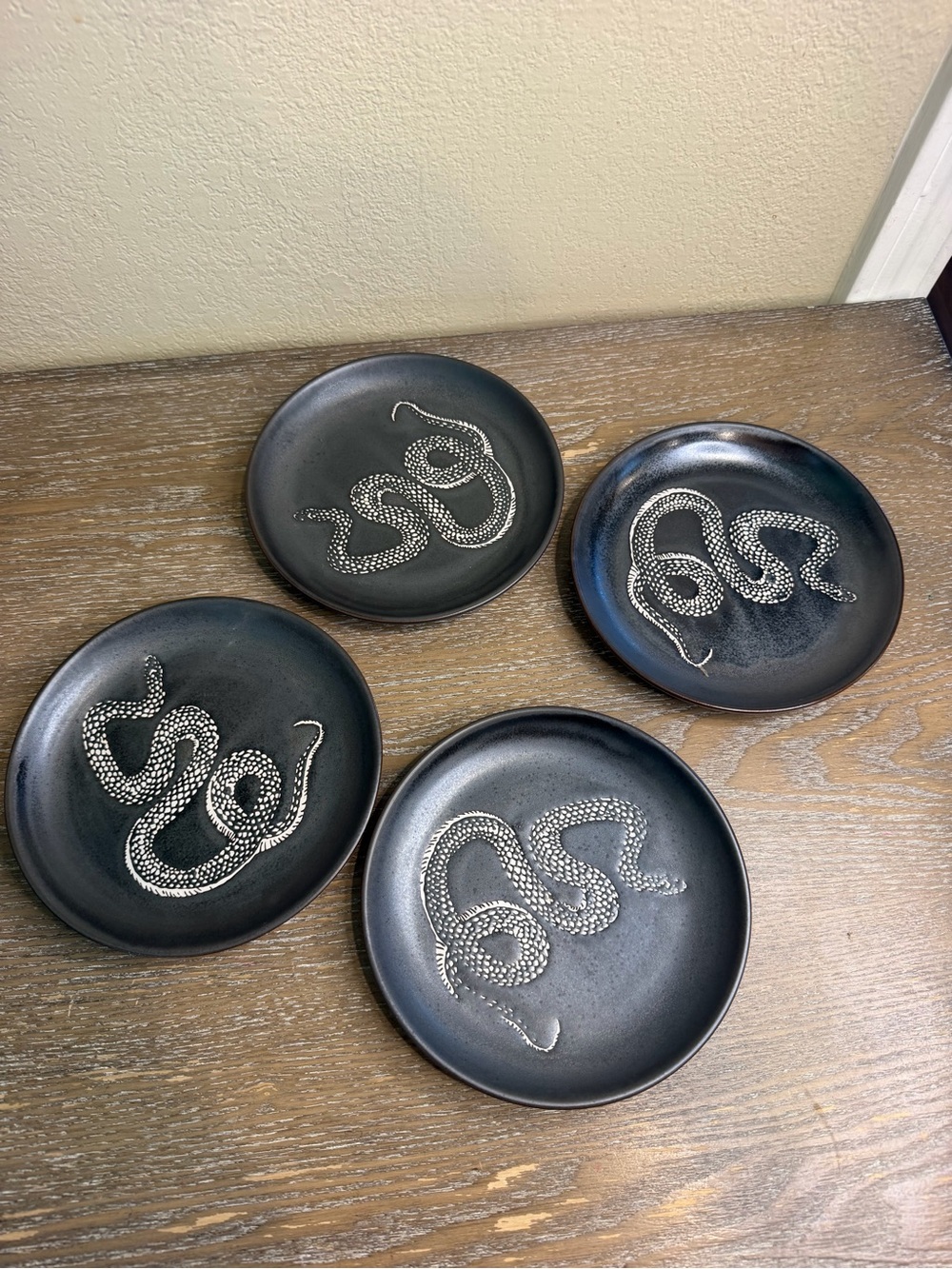 Threshold Halloween Stoneware Snake Appetizer Plates (Set of 4)